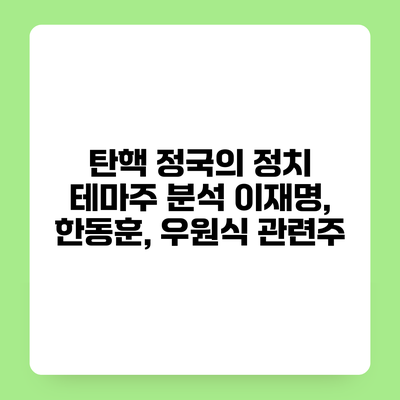 탄핵 정국의 정치 테마주 분석 이재명, 한동훈, 우원식 관련주