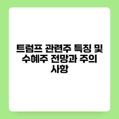 트럼프 관련주 특징 및 수혜주 전망과 주의 사항