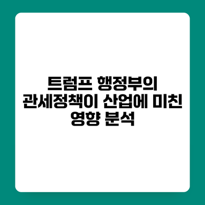 트럼프 행정부의 관세정책이 산업에 미친 영향 분석