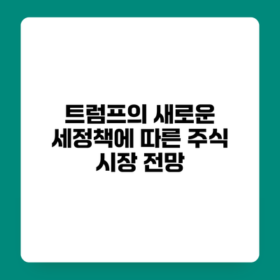 트럼프의 새로운 세정책에 따른 주식 시장 전망