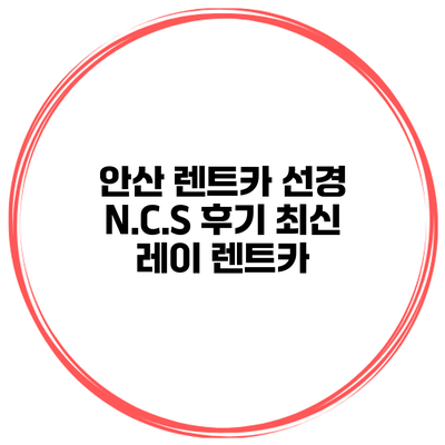 안산 렌트카 선경 N.C.S 후기 최신 레이 렌트카
